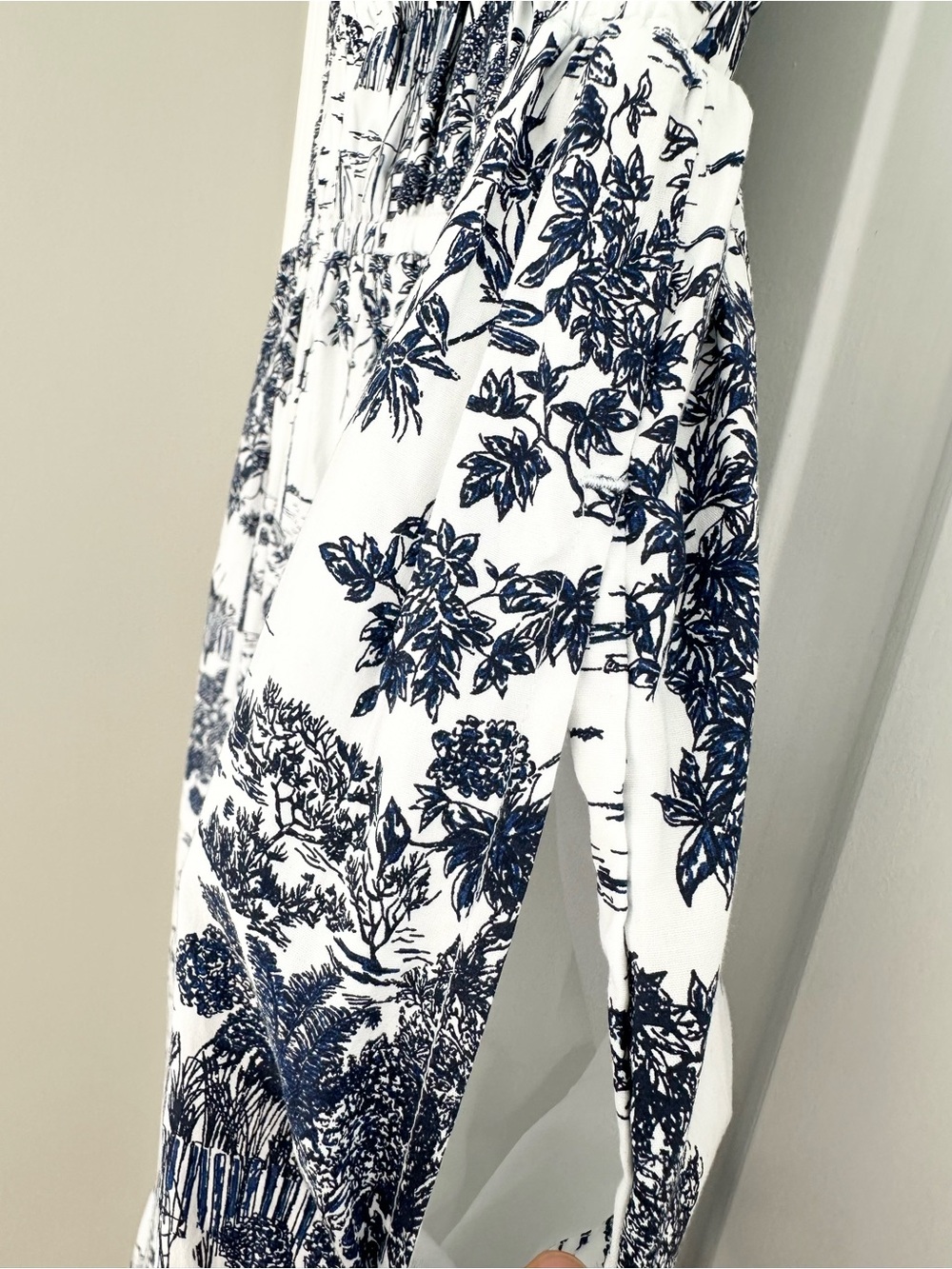 Marina Poplin Flutter-Sleeve Midi Dress Navy Toile - Picture 3 of 5